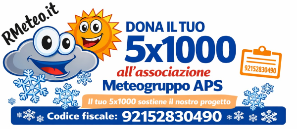 Dona il tuo 5x1000 all'associazione Meteogruppo APS — Codice fiscale 92152830490