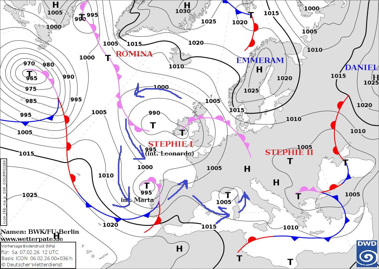 Previsione di venerdì 6 febbraio Ore 19.15