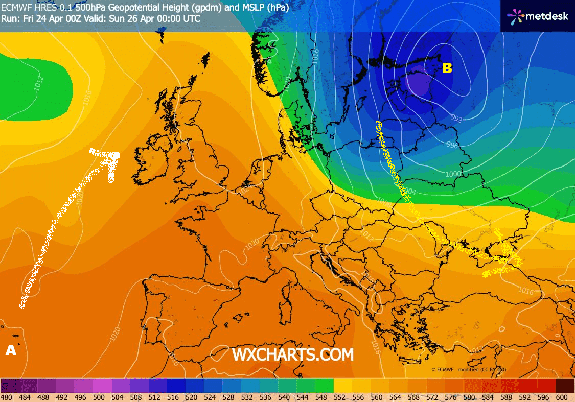 Previsione di venerdì 24 Aprile ore 16.45