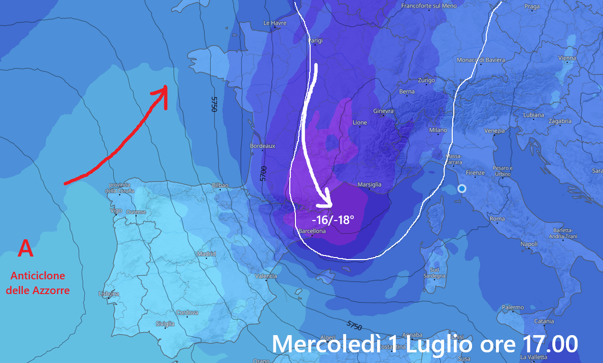 Previsione di Giovedì 25 Giugno Ore 14.45